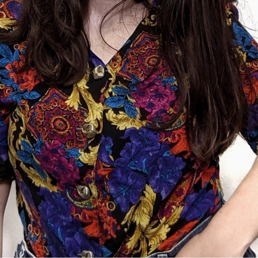 VINTAGE COLORFUL BLOUSE - Picture 6 of 6